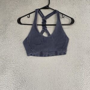 SoulCycle Sports Bra Womens Small‎ Acid Wash Braided Crossback Skull Yoga Gym